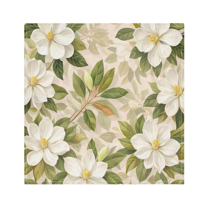 White Magnolia Flowers Cloth Napkins Dinner Napkin Set of 6 for Kitchen Parties Weddings Cocktail Christmas Halloween Thanksgiving Festivals