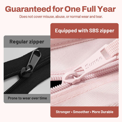 SUNEE Zipper Binder 1 Inch, Removable 3-Ring Binder, 175-Sheet Capacity, 5-Tab Dividers Expanding File Folder, Small Binder Bag Organizer Storage for Student School Classroom Supplies, Pink Lotus