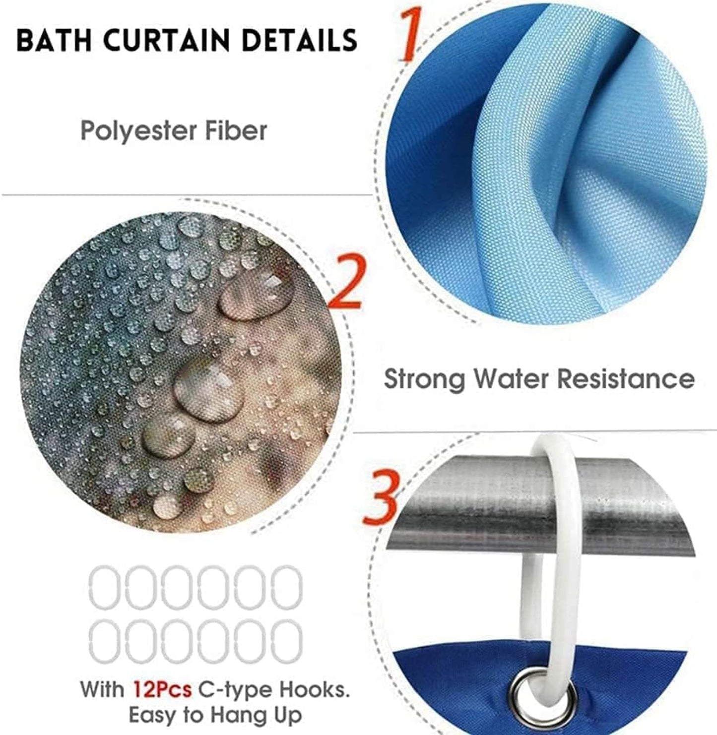 Apear1 4Pcs Halloween Shower Curtain Set Hocus Pocus Witch Shower Curtain for Halloween Bathroom Decor with Anti-Slip Waterproof Bathtub Bathroom Rugs Toilet Lid Cover, 12 Hooks (Witch)
