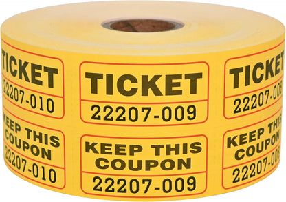 L LIKED Fluorescence Raffle Tickets Double Roll 1000 Tickets Neon Orange High Light 50/50 Tickets for Event,Raffle,Fundraiser, LD-RTDN2X2-1000Orange