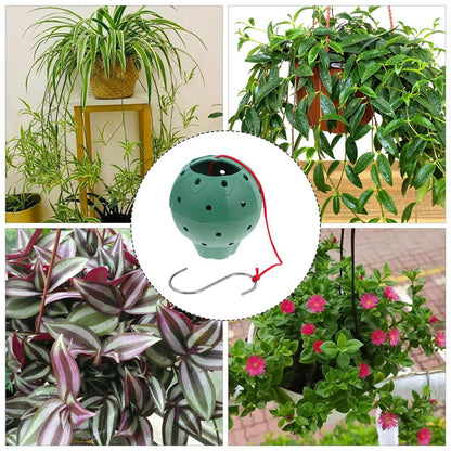 HAKIDZEL 5pcs Plastic Hanging Planters for Succulents and Strawberries, Multi-Hole Round Seed Starting Pots, Small Indoor Garden Containers for Hydroponic and Balcony Planting