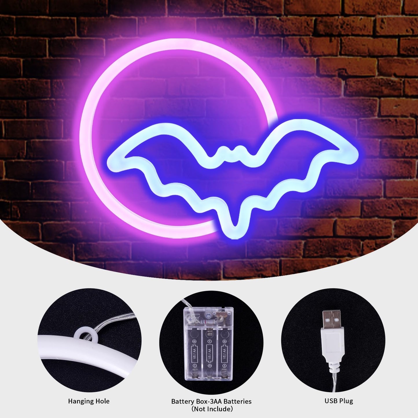 BRIGHTDECK 3 Pcs Butterfly Neon Signs, Neon Light for Bedroom, USB or 3-AA Battery Powered LED Wall Décor for Valentines Day Birthday Gift, Wedding, Party, Home Decor (Pink, Purple, Warm white)