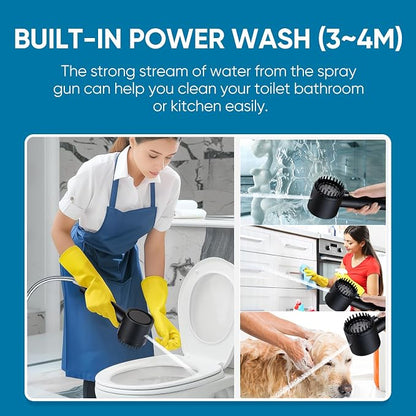 Cobbe Ion Drops Filtered Shower Head with Handheld, 4+1 Spray Mode Showerhead with Filters, Built-in Power Wash for Hard Water - Remove Chlorine - Reduces Dry Itchy Skin, Black