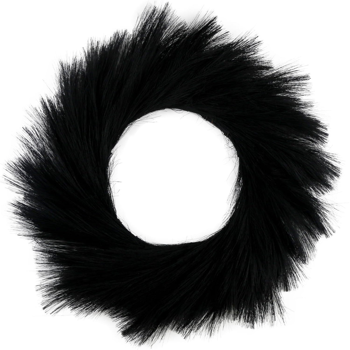 ASUNFO Pampas Grass Wreath 24 Inch Farmhouse Artificial Boho Black Wreath Halloween for Front Door All Seasons Wall Home Wedding Decor