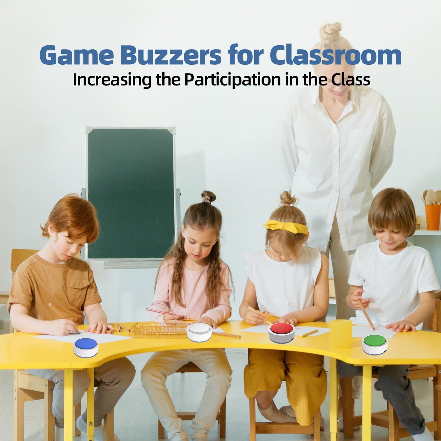 SavvyMate Game Buzzer System with Display, 8 Player Quiz Buzzers, Buzzers for Trivia Games, Game Show Buzzers, Voice Prompt Trivia Buzzer System for Classroom, Family Parties/Group Game Activities