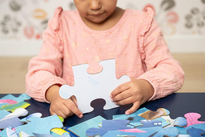Crocodile Creek 36-Piece Jigsaw Floor Puzzle with Heavy-Duty Shaped Box for Storage, Large 20" x 16" Completed Size, Designed for Kids Ages 3 Years and up, Hanukkah Lights