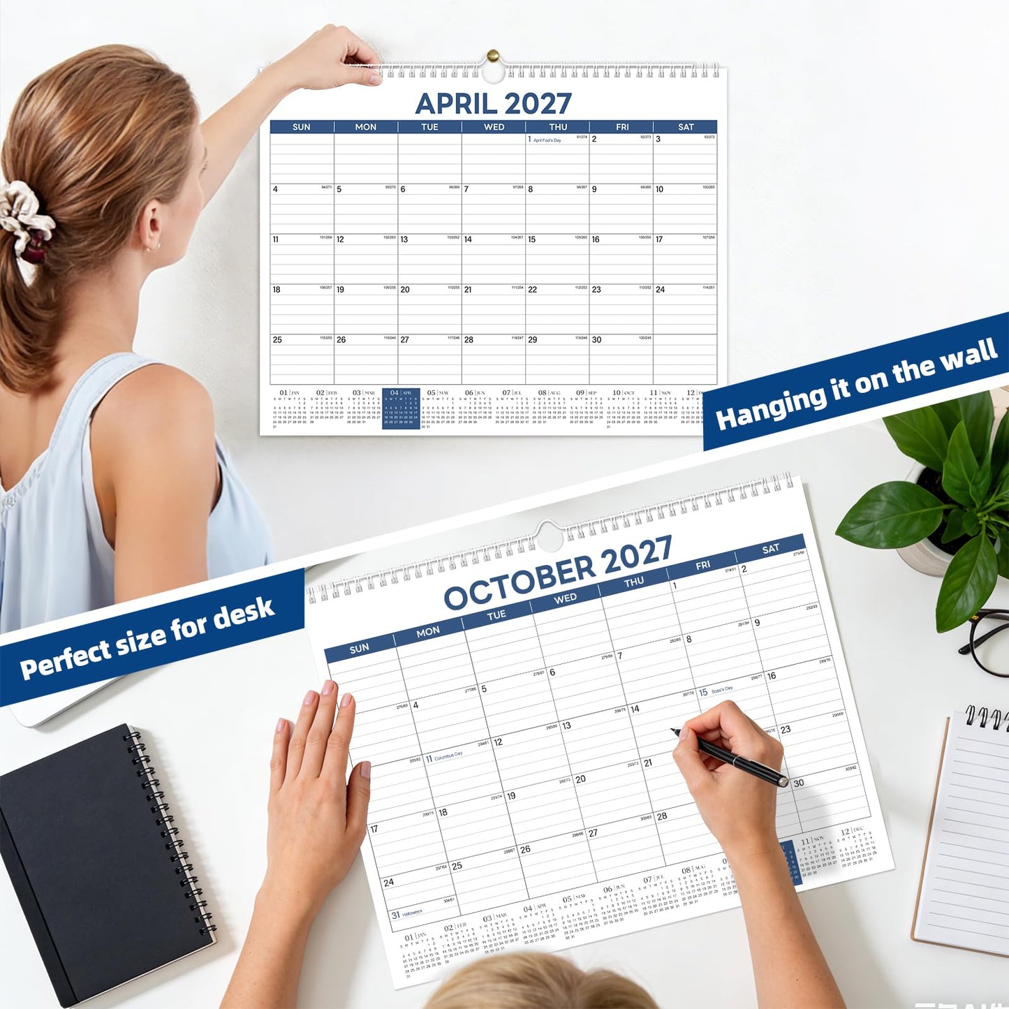 ZTX Calendar 2026-2027,18 Months Calendar from July 2026 to December 2027, 14.7"x11" Big Wall Calendar 2026-2027 Monthly Planner Thick Paper for Teacher Home Office