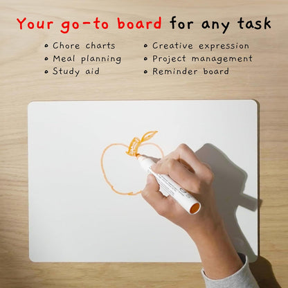 Mini Dry Erase Board for Kids, 3-Pack - 9x12-Inch Small White Boards for Students and Teachers - Double-Sided, Portable, and Easy-to-Clean Writing Boards for Classroom, Office, or Home