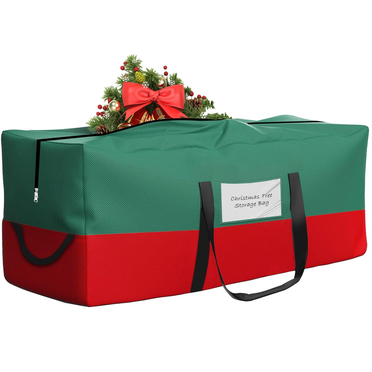 Christmas Tree Bag,Fits Up 10 Ft Tall Artificial Trees,600D Oxford Material,Heavy Duty Tree Bag,Dampproof Storage Bag with Durable Reinforced Handles & Dual Zipper&Transparent Pocket
