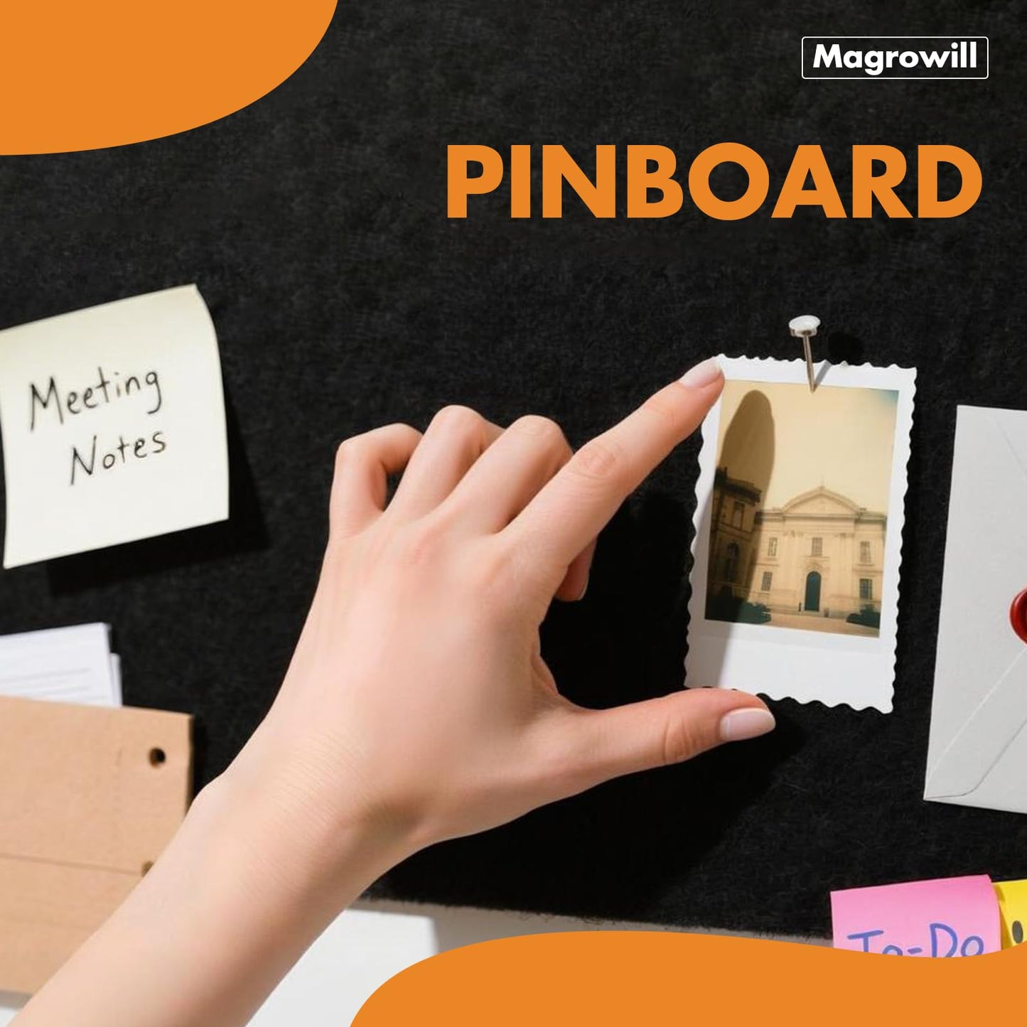 Cork Board Tiles for Wall with Push Pins, Removable 36" x 24" Slat Bulletin Board Sets, Adhesive Pin Board | Magrowill 6 Packs Felt Panels for Interior Wall Decor