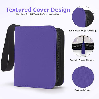 1 Pocket Card Binder with Zipper, 100 Pockets Mini Trading Card Album, Premium PU Leather Single Card Binder, Small Display Folder for TCG & Sports Cards