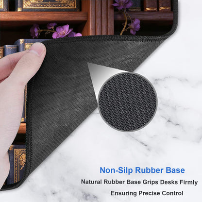 Extended Gaming Mouse Pad 31.5 x11.8 inch, Large Non-Slip Rubber Desk Mat for Gamers, Waterproof Smooth Surface for Precise Mouse Control, Washable Computer Keyboard Pad (Gothic Crow Library)