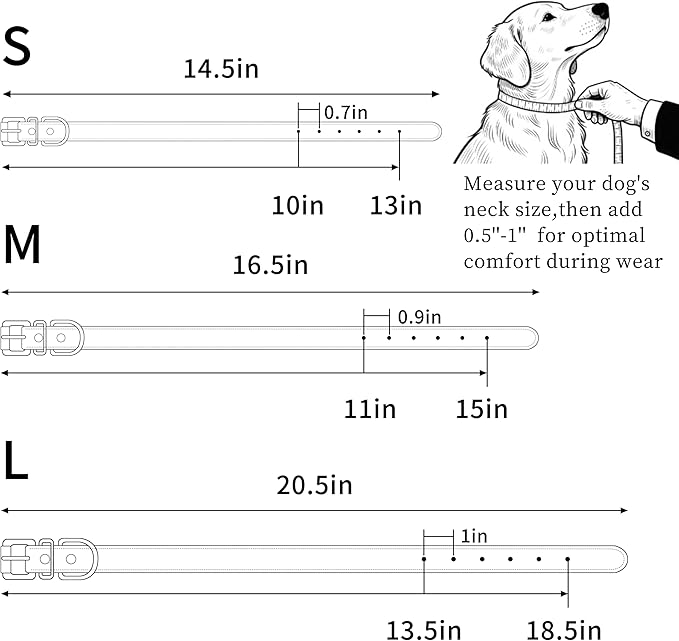 Brown Soft Leather Dog Collar for Small,Medium, Large Dog, Comfortable and Adjustable (Wide: 0.75'' for Dog's Neck: 10''~14'', Brown, M)
