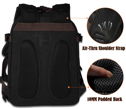 WELKINLAND 90-Pockets Electrician Backpack, Wax-Canvas Tool Backpacks Heavy Duty, Convenient Work Tool Back pack With Pockets