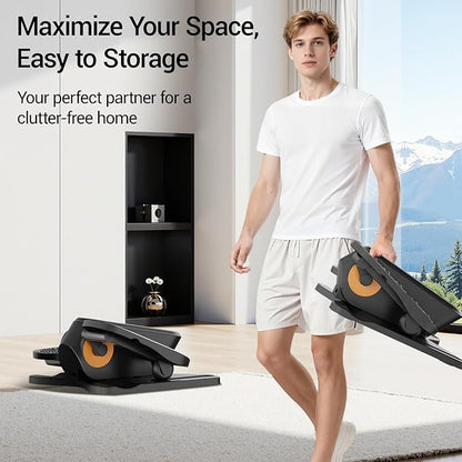 Under Desk Elliptical Machine, Electric Seated Pedal Exerciser, Min Leg Exerciser with Remoter, 12 Level Speeds, Forward & Reverse Direction, Manual & Auto Mode for Home Office
