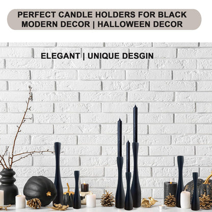SDALI HOME Candle Holder Black Candlestick Holders 3,Tall Taper Candle Holders Set of 3 for Candlesticks(12"/10"/7.5" H),Modern Farmhouse Candle Stick Candle Holder for Decor
