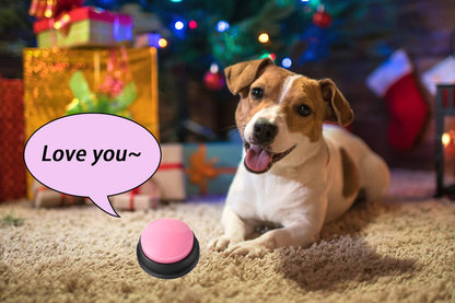 Voice Recording Button, Dog Buttons for Communication Pet Training Buzzer, 30 Second Record & Playback, Funny Gift for Study Office Home 4 Packs