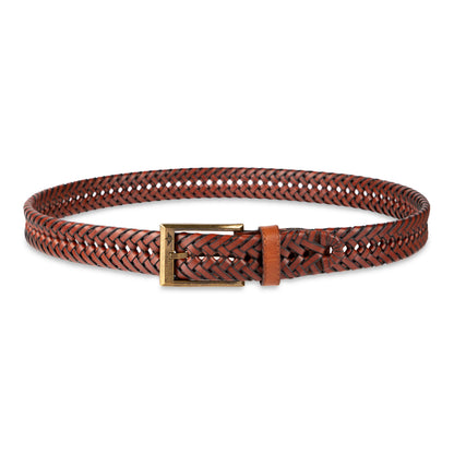 Dockers Men's Leather Braided Casual and Dress Belt,tan Glazed,38