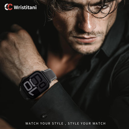 Wristitani 3 Pack Leather Bands Compatible With Apple Watch Bands 44mm 45mm 46mm 49mm 40mm 41mm 42mm for Men,Genuine Leather Replacement Straps for iWatch Ultra3/2/1 SE3/2/1 Series 11/10/9/8/7/6/5/4