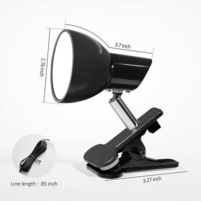 Clamp Light, Super Bright Clip Lamp for Book Reading in Bed Headboard Light, Easy to Attach Illumination Powerful Small Compact Clamp Lamp Black
