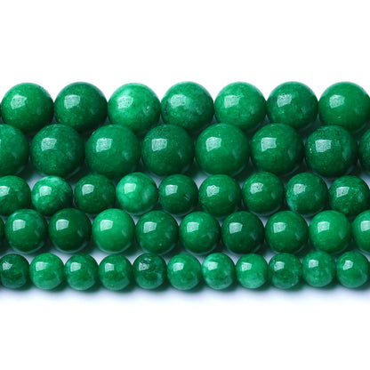 75PCS 10MM Natural Stone Green Cloudy Jade Spacer Loose Beads for Jewelry Making DIY Bracelet Necklace