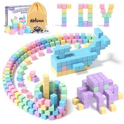 Apluses 104PCS Magnetic Blocks, Essential Creative Learning Toys for Kids | Preschool Montessori Sensory Autism-Friendly Magnet Toys for Boys and Girls Ages 3-6