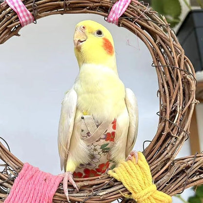 Bird Flight Suits Diapers, Parrot Flight Suits Diapers for Quaker Parakeets Cockatiels Conures Macaw African Grey, Bird Diaper, Parrot Clothes (Pink A,S)
