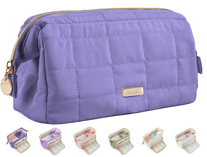 Sooez Large Pencil Case Pouch, Soft Pencil Bag with Zipper, Pen Bag Wide Opening, School Supplies Cute Pencil Case for Girls Boy Men Women, Dark Purple