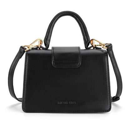 Milan Chiva Small Top Handle Purses for Women Mini Satchel Crossbody Bag Elegant Trendy Square Bag Designer Handbag MC-415BK