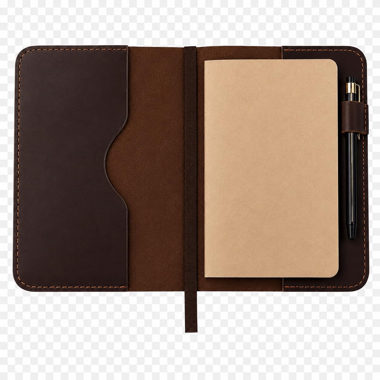 CestAntiQ Full Grain Leather A5 Journal Cover for 5.75 x 8.25 in Hardcover Notebook, Refillable Leather Notebook Cover with Pen Loop, Compatible with Leuchtturm1917, Moleskine & A5 Planners, Handmade (Dark Brown)