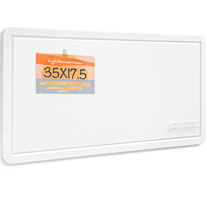Bulletin Board, 35 x 17 1/2 inches Felt Board - Decorative Pin Board, Cork Board Alternative for Wall, Foldable Picture Board Self-Adhesive Vision Board Prayer Board with 20 Pushpins - White
