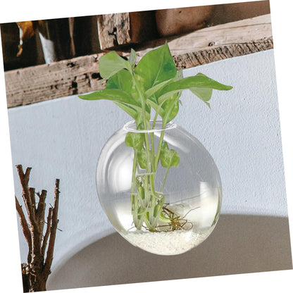 Hemobllo Wall Mounted Glass Hydroponic Vase for Plants Glass Terrarium Container Easy to Use Wall Hanging Planter for Home Office Garden Decoration