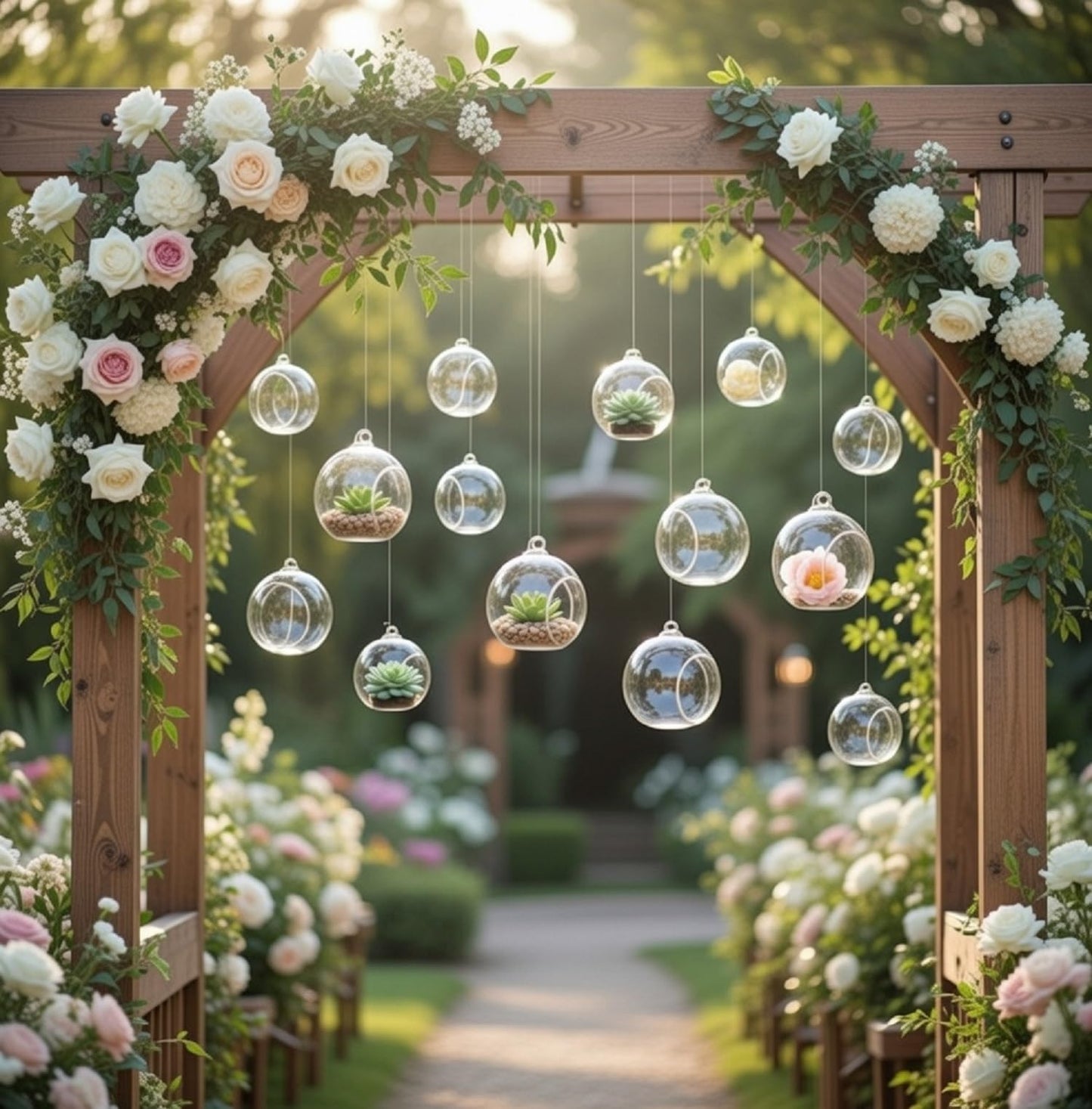 GlikCeil 12 Pcs 5.3'' 3.9'' 3.15'' Hanging Glass Tealights Candle Holder Large Globes Fillable Plant Clear Terrarium Orbs Air Plants Holder with Fishing Line Wedding Centerpiece Tree Decor