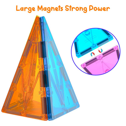 NEOFORMERS Magnetic Tiles Building Block Set: 16PCS Isosceles Triangle Expansion Pack Construction Building Blocks, Starter Set for Kids Ages 3+