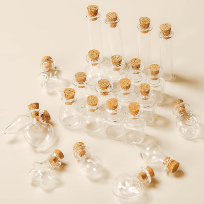 Geiserailie 80 Pieces Tiny Glass Bottles Spell Jars with Cork Stoppers Small Mini Wishing Potion Bottles Witchcraft Supplies for Winter Wedding Party Decor Drifting DIY Crafts Project(Classic Style)
