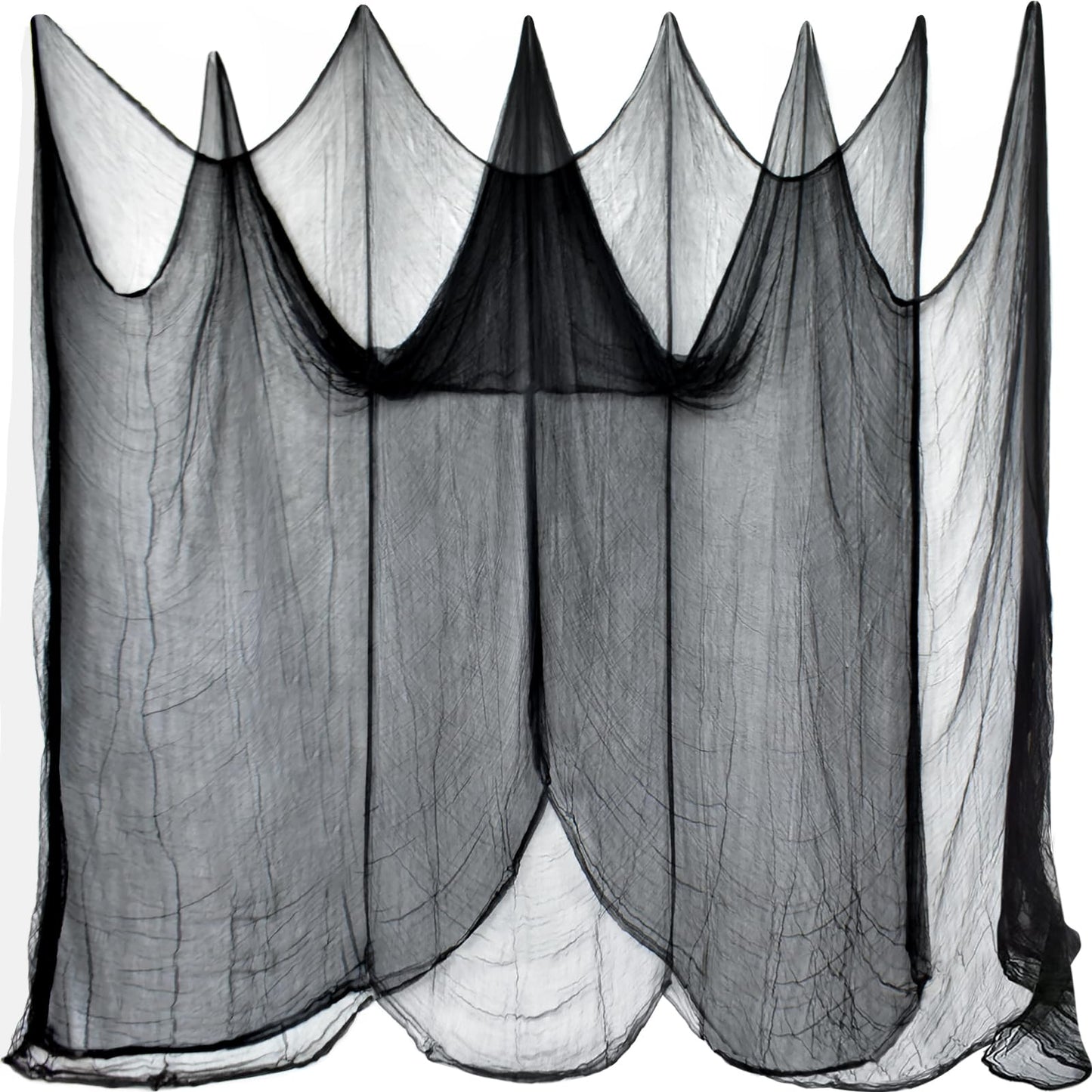 Halatool 85 X 400 in Halloween Creepy Cloth, Black Spooky Cheesecloth Scary Hanging Gauze Decor for Halloween Party Supplies Haunted Houses Windows Doorways Indoors & Outdoors