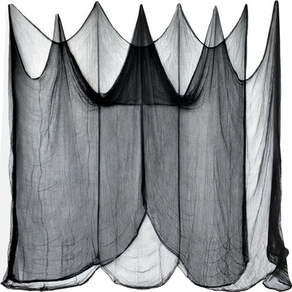 Halatool 85 X 400 in Halloween Creepy Cloth, Black Spooky Cheesecloth Scary Hanging Gauze Decor for Halloween Party Supplies Haunted Houses Windows Doorways Indoors & Outdoors