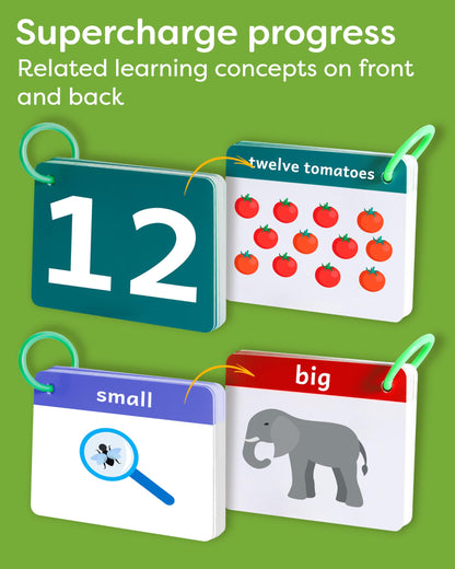 Toddler Flash Cards - Learn Colors, Numbers, Shapes, Opposites on Thick Jumbo Flashcards for Early Learners - Teacher Designed for Preschool, Kindergarten & Toddlers