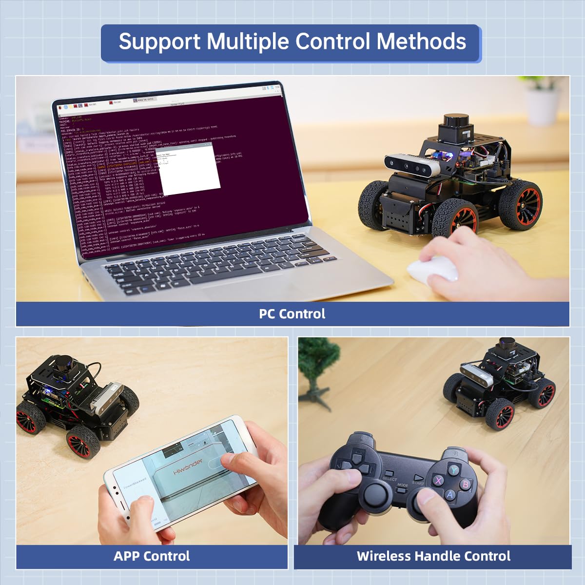 HIWONDER Robot Car with ChatGPT Large AI Models, 3D Depth Camera Ackermann Chassis ROS2-HUMBLE Lidar SLAM Mapping Navigation Autonomous Driving, MentorPi A1 Standard Kit with Raspberry Pi5 4GB