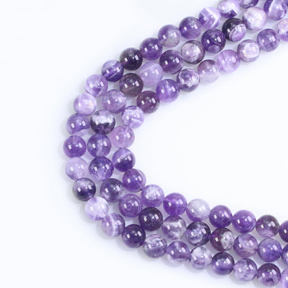 8mm Natural Amethyst Gemstone Round Loose Beads for Jewelry Making DIY Bracelets Necklace (45-48pcs/strand)