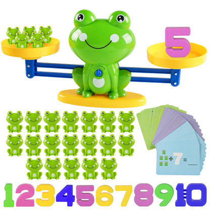 ISMETACU Frog Balance Math Toy for Preschool – Cool Counting Manipulatives and STEM Learning Materials for Kids Ages 5-7, Fun Number Match Activity for Pre-K Classroom and Early Education Centers