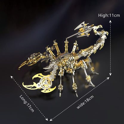 3D Metal Model Kits, Mechanical Scorpion King Gold 3D Metal Puzzle,Steel Warcraft Collection DIY Animal Brain Teasers Simple 3D Puzzles
