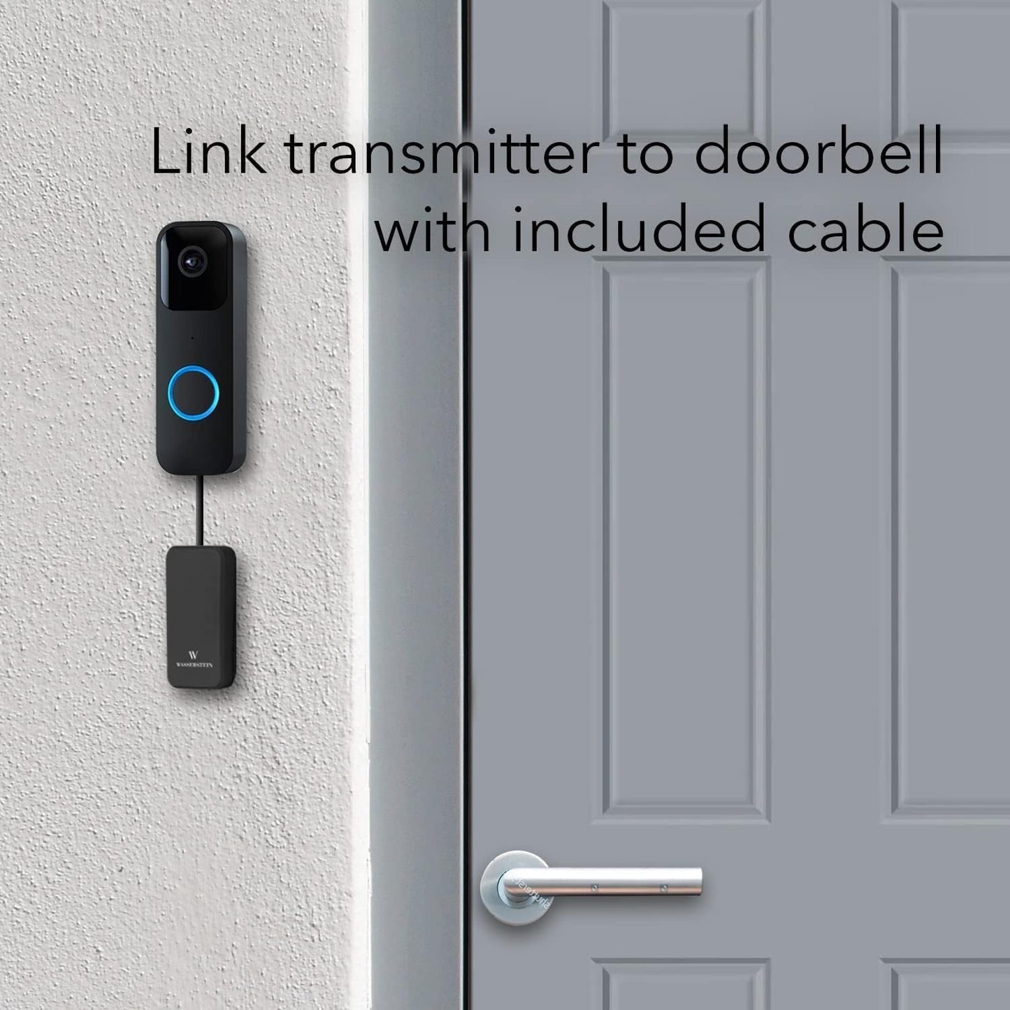 Wasserstein Doorbell Chime - Compatible with Blink Video Doorbell (1-Pack, Black)