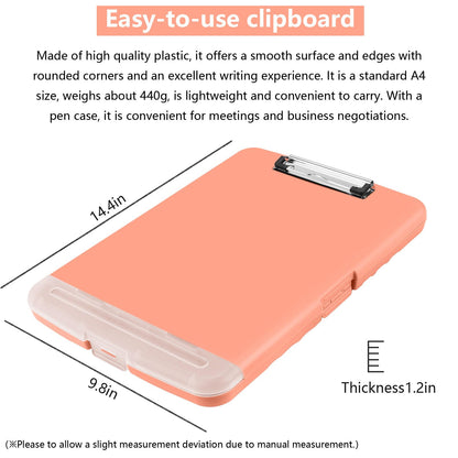 SFLHHDM Plastic Clipboard with Storage, High Capacity Clip Boards 8.5x11 with Storage, Heavy Duty Nursing Clipboards Folder, Clipboard Cute, Letter A4 Size Clipboards with Storage for Teachers, Nurse