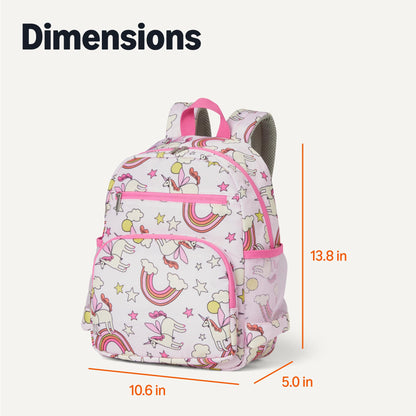 Amazon Essentials Kids School Backpack with Multiple Storage Pockets, Durable Tear-Resistant Daypack for Books and Supplies, Pink