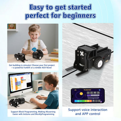 3-in-1 ESP32 IoT Control Smart Factory Kit with 2-in-1 TruckBott Smart Car Kit, Electronics Programming Robotics Kit Compatible with Arduino Scratch, School Home DIY Education STEAM Set for Teens 12+