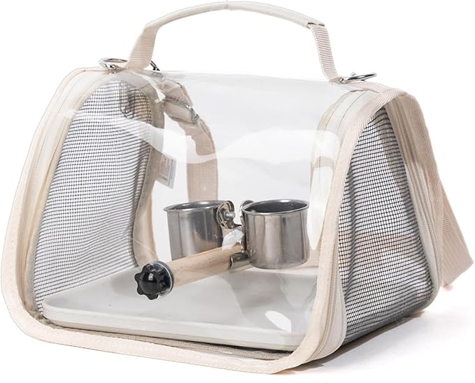 Bird Backpack Carrier - Bird Transport Backpack with Perch - Lightweight Parakeet Cage - for Parrot Parakeet Cockatiel Conure Cockatoo Outdoor Travel Camping Road Trip Vacation