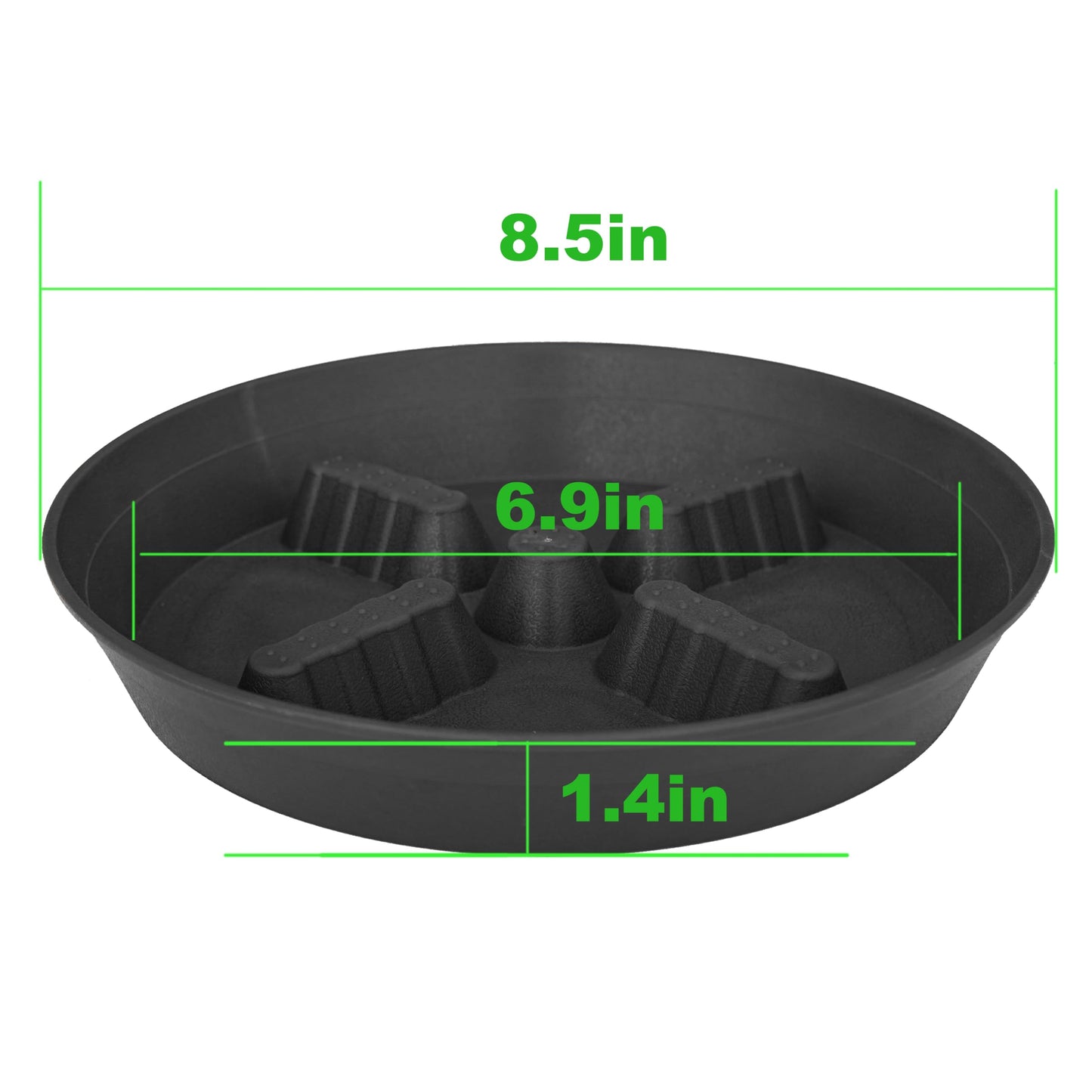 Feyvdzv 4 Pack Plant Saucer 8 inch, 10 12 14 17 inch, Plant Stand Plastic Plant Saucers for Indoors Outdoor, Heavy Duty Flower Planter Drip Trays for Pots, Pot Saucers for Plants, Grow Bags Saucers
