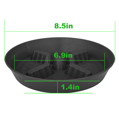 Feyvdzv 4 Pack Plant Saucer 8 inch, 10 12 14 17 inch, Plant Stand Plastic Plant Saucers for Indoors Outdoor, Heavy Duty Flower Planter Drip Trays for Pots, Pot Saucers for Plants, Grow Bags Saucers