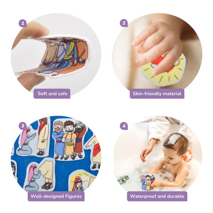 CHEFAN 4 Pack Felt Board Bible Stories Set, Flannel Board Stories,Precut Christian Flannel Graph Bible Toys for Kids, Include Prophet Jeremiah, Elisha and The Syrians, Nehemiah, Jesus Heals The Sick